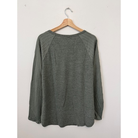 NWT SAMPEEL Women's Crewneck Sweatshirt Tunic – Green – Size XL - Picture 5 of 5